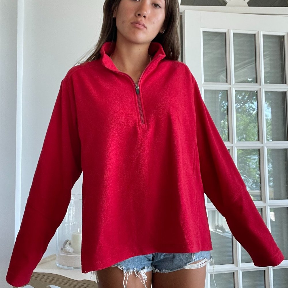 Cherry Red Oversized Fleece